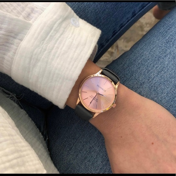 Monroe Sunburst Sole’rose Watch Gray Leather - Picture 3 of 15